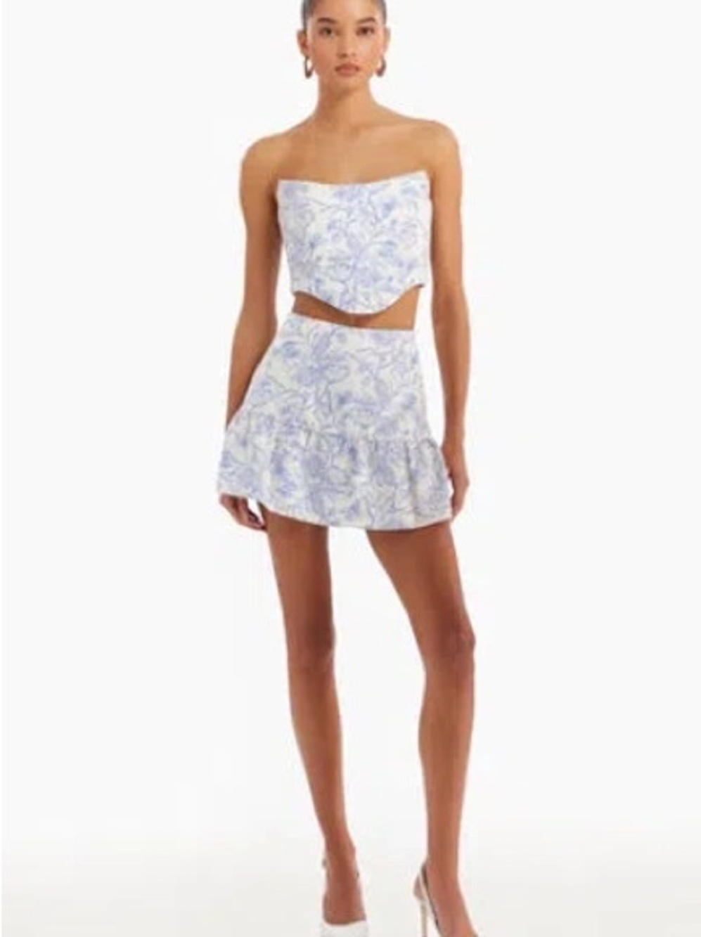 Amanda Uprichard Sabine Crop top in English Blue